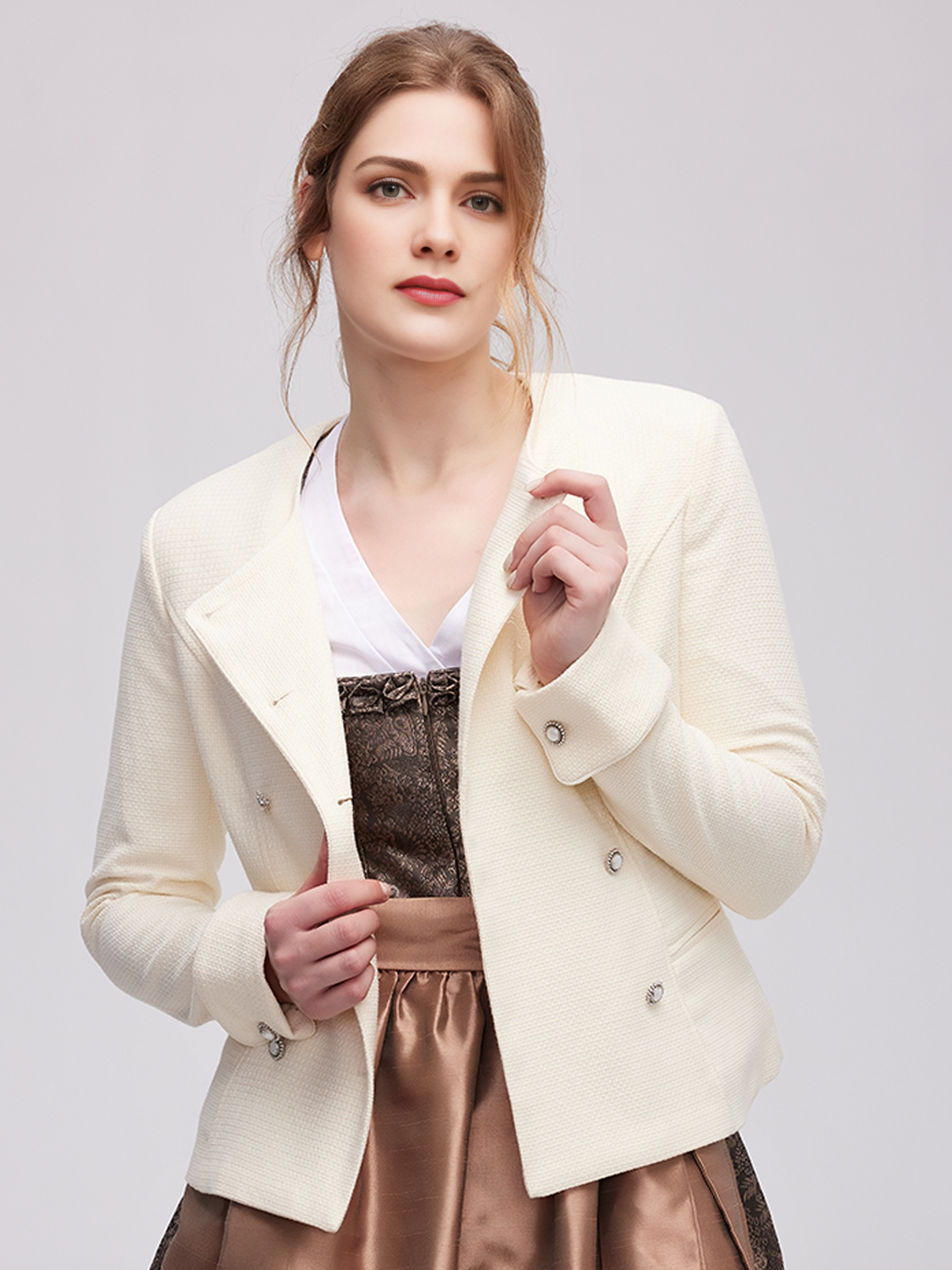 Dirndl Mini Damen in Weiß