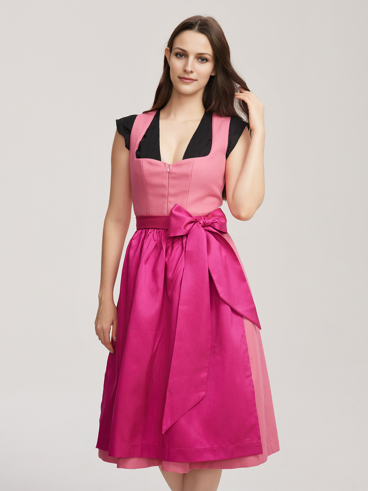 Dirndl zum Knöpfen in Pink