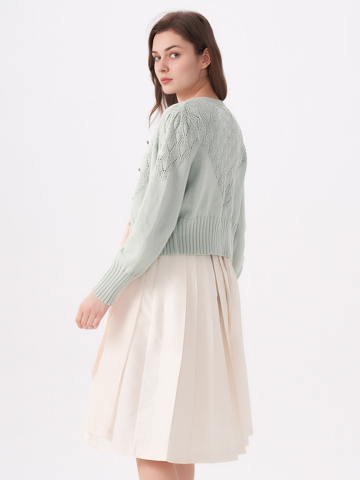 Elegante grüne Dirndl-Bluse mit Langarm