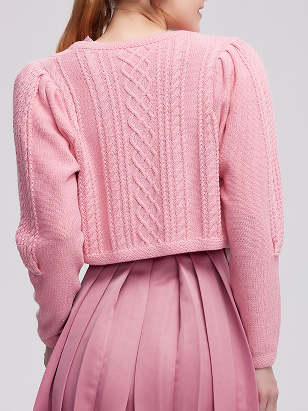 Hochgeschlossene Dirndlbluse in Rosa