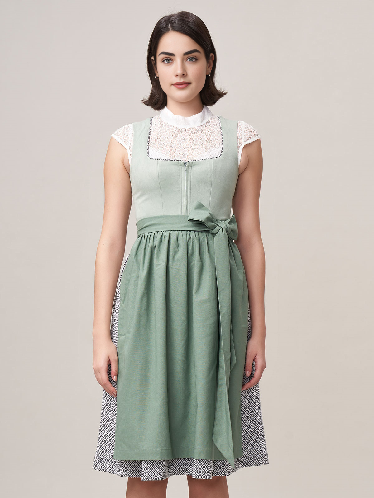 Dirndl Grün Rosa